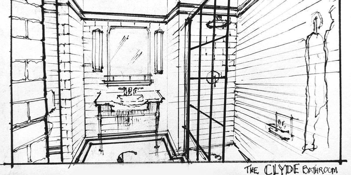 Sketch of future Clyde restroom