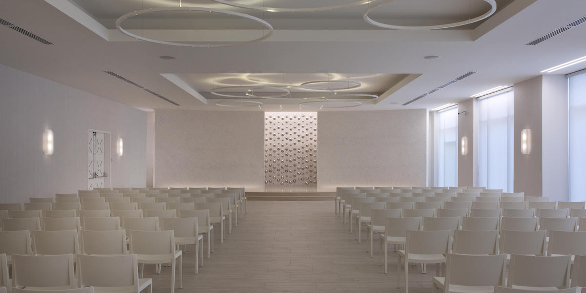 Chairs set up in White Room Chapel